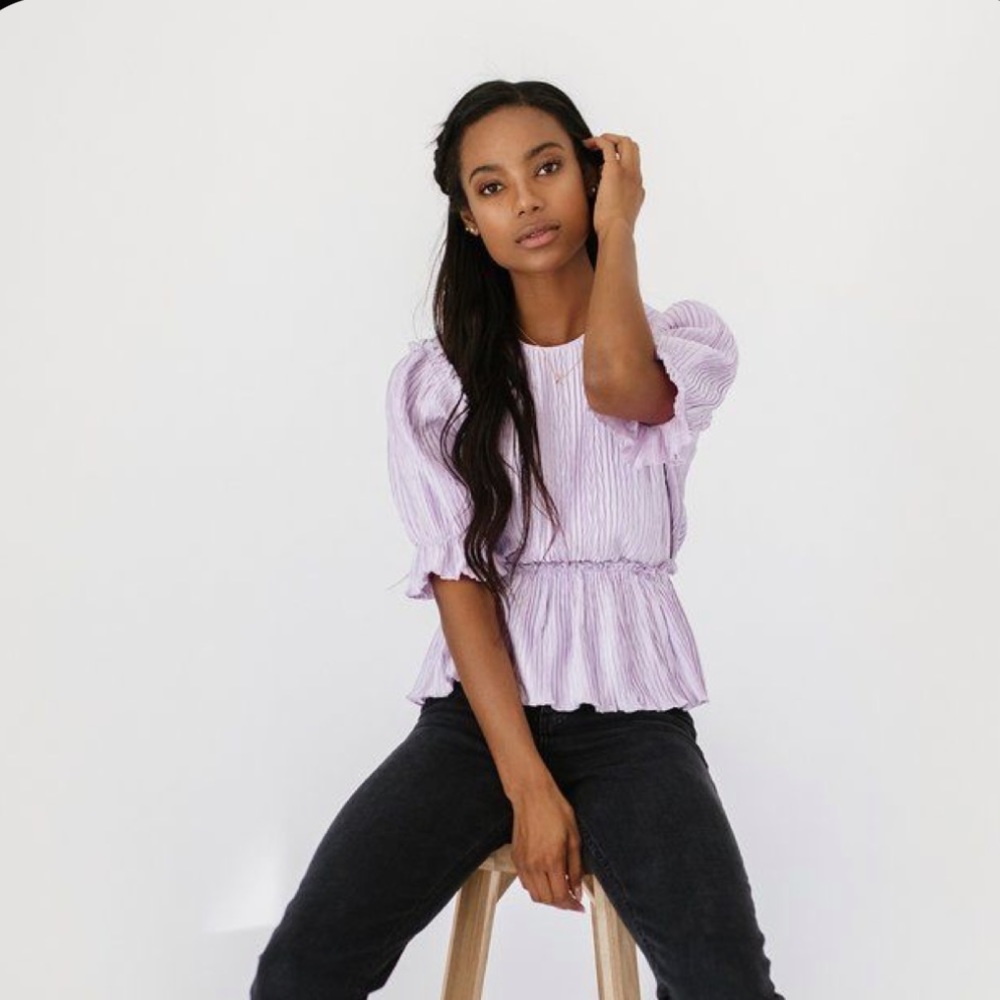SHOP ZOCO Lilac Peplum Top